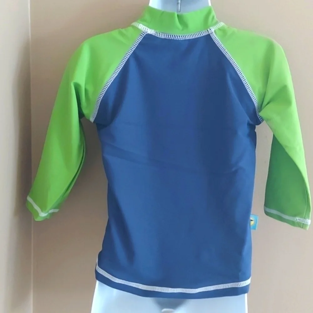 Baby boy long sleeve rash guard UPF50+ - blue green - 18 mos